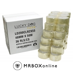 Lucky Dog 2x55 2.0 Mil Clear Box Sealing Tape