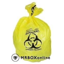 Biohazard 30x43 Yellow Can Liner 30 Gallon